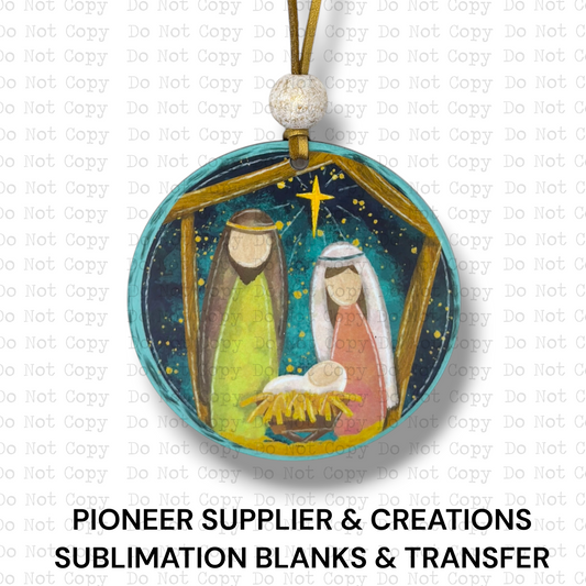 Round Nativity Ornament Sublimation Blank | AED