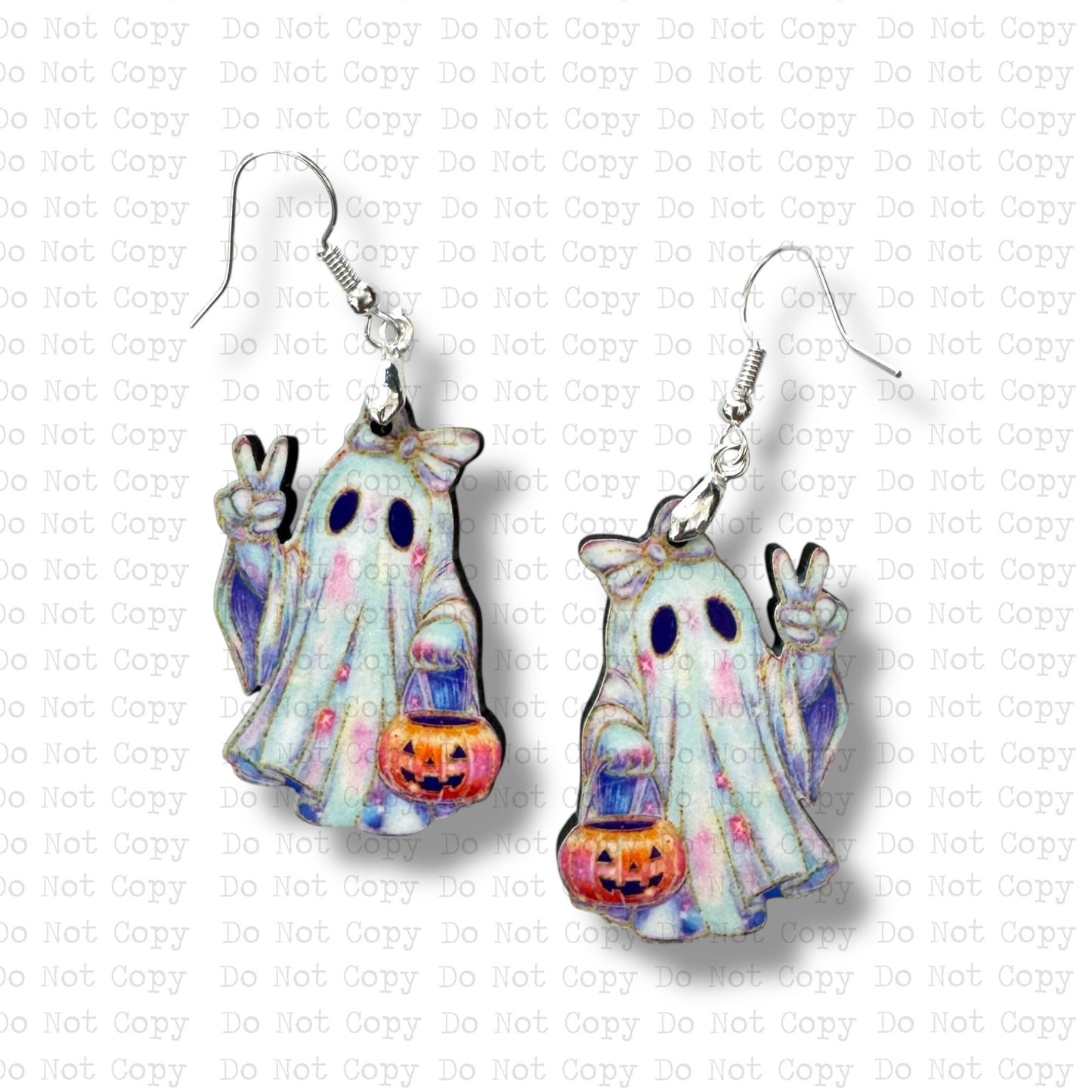 Neon Peace Ghost Earring Sublimation Blank Kit