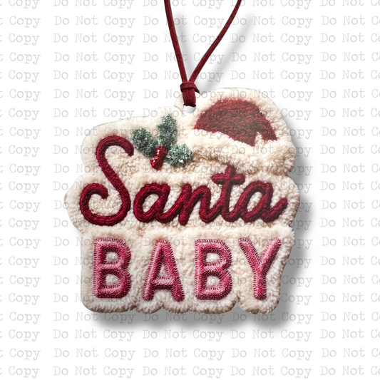 Santa Baby Yarn Ornament Sublimation Blank
