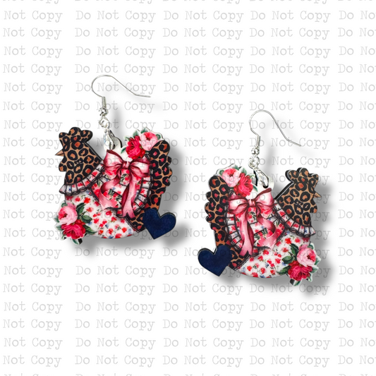 Rosie Leopard Hen Earring Sublimation Blank Kit
