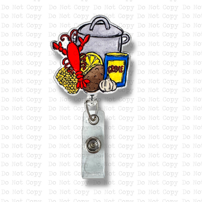 Crawfish Boil Badge Button Sublimation Blank | Set of 2