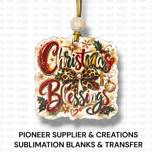 Christmas Blessings Ornament Sublimation Blank