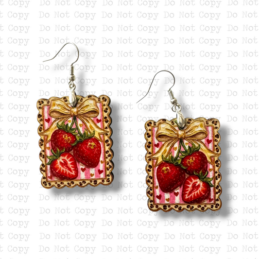 Strawberry Earring Sublimation Blank Kits