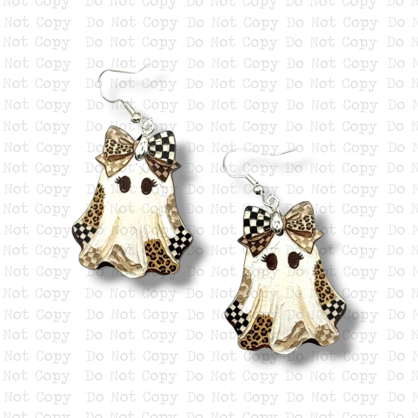 Leopard Patchwork Ghost Earring Sublimation Blank Kit