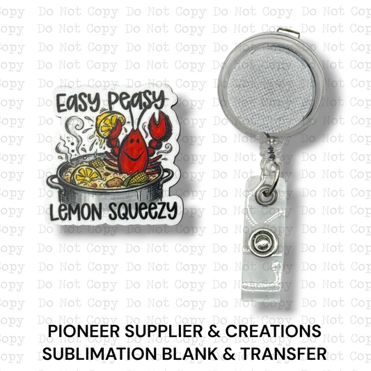 Easy Peasy Lemon Squeezy Badge Button Sublimation Blank | Set of 2