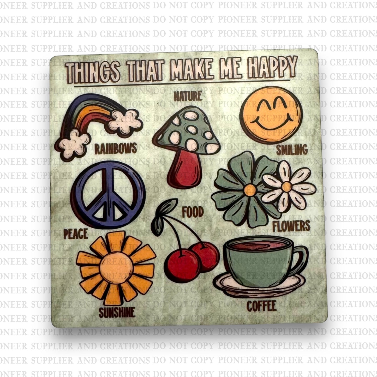 Things That Make Me Happy Fridge Magnet Blank Kit