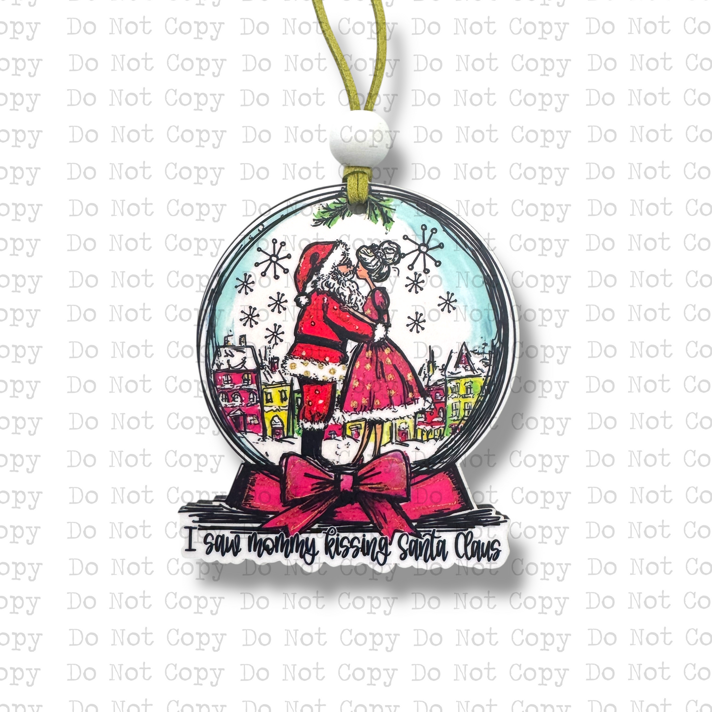 Kissing Santa Claus Ornament Sublimation Blank