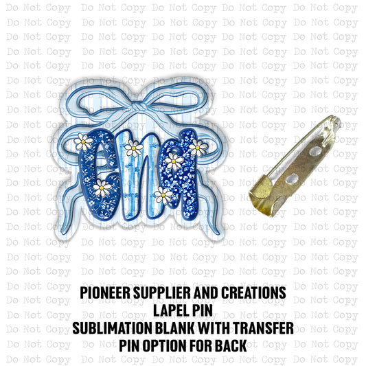 CNA Chinoiserie Bow Lapel Pin Sublimation Blank Kit