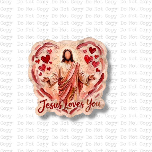 Jesus Loves You Brushstroke Magnet Sublimation Blank Kit