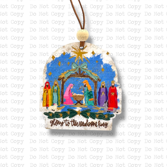 Newborn King Nativity Ornament Sublimation Blank