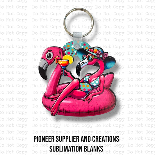 Floating Flamingo Keychain Sublimation Blank Kit