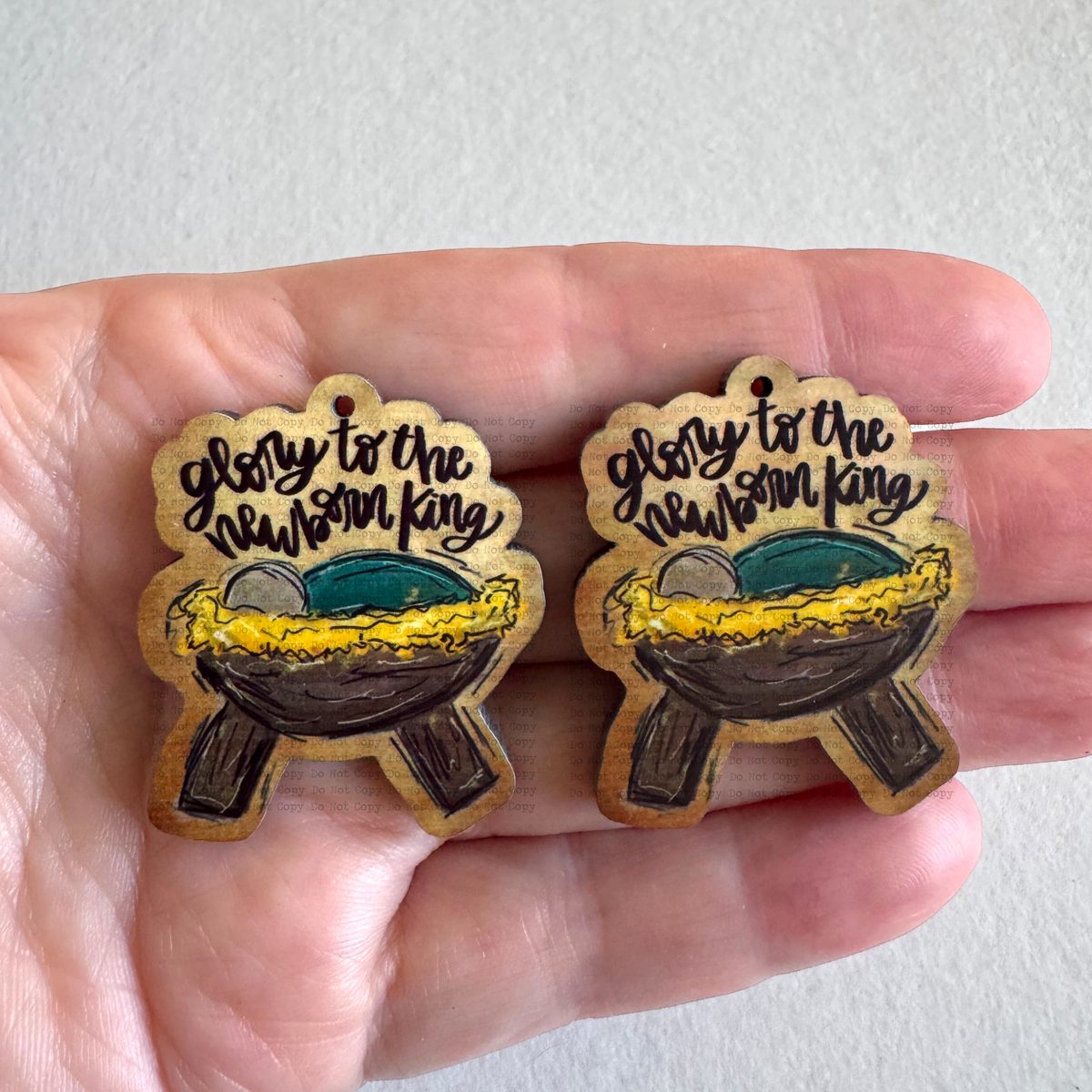 Glory To The Newborn King Earring Sublimation Blanks | ARA