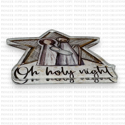 Oh Holy Night Star Ornament Sublimation Blank with TRANSFER| Acrylic Exclusive