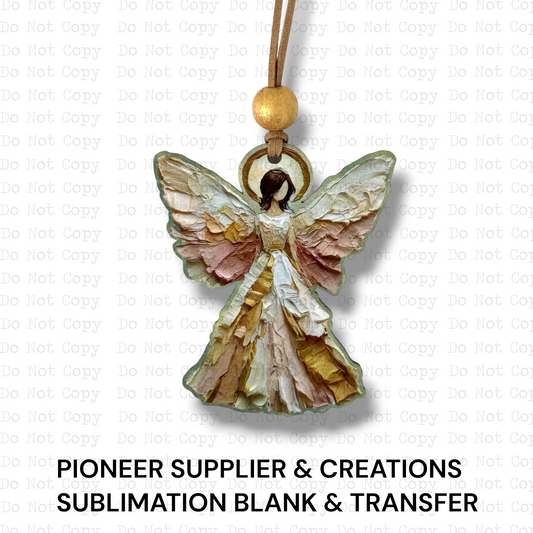 Hand Painted Angel Ornament Sublimation Blank