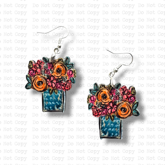 Flower Jar Earring Sublimation Blank Kit | ARA