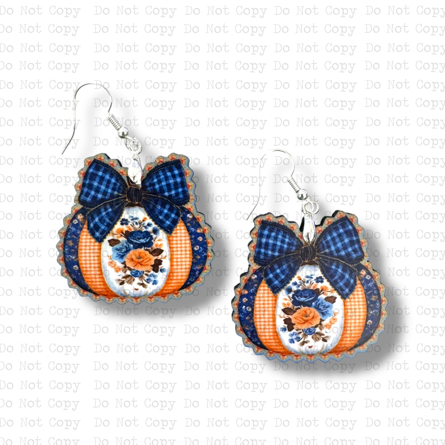 Preppy Floral Pumpkin Earring Sublimation Blank Kit