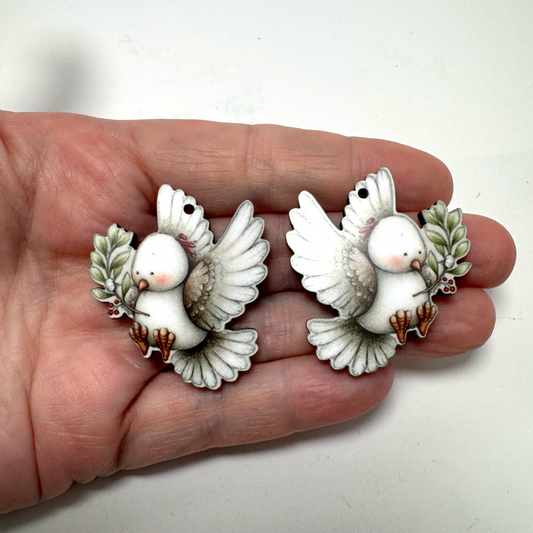 Christmas Dove Earring Sublimation Blanks