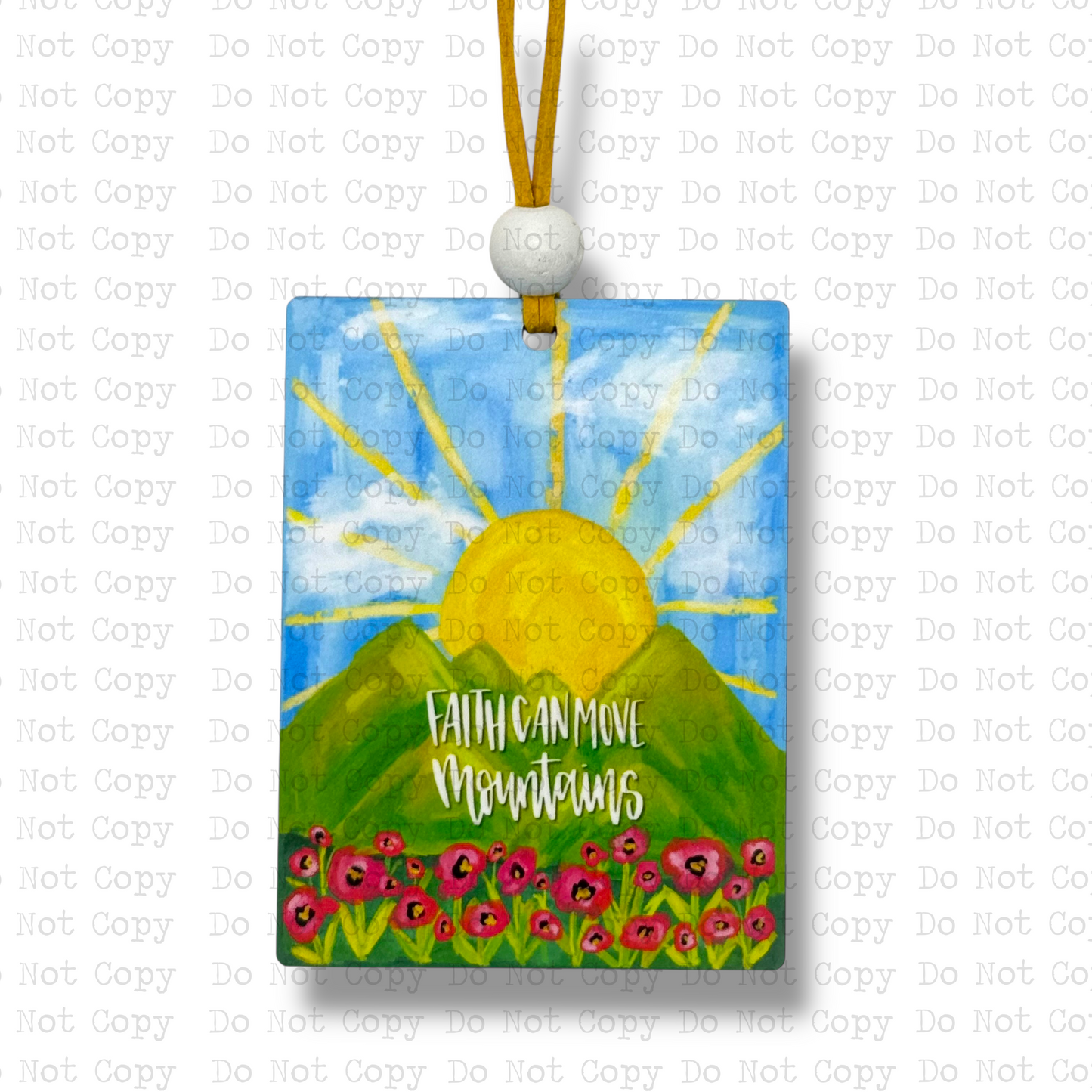 Faith Can Move Mountains Car Charm Sublimation Blank | ARA