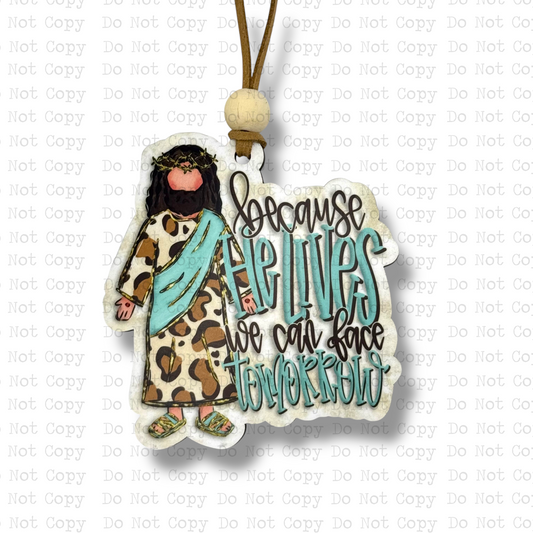 Because He Lives Car Charm Sublimation Blank | CRC