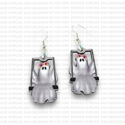 Swinging Ghost Earring Sublimation Blank Kits w/ transfers and hardware) | Exclusive