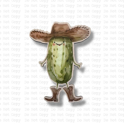 Cowboy Pickle Lapel Pin Sublimation Blank | Exclusive