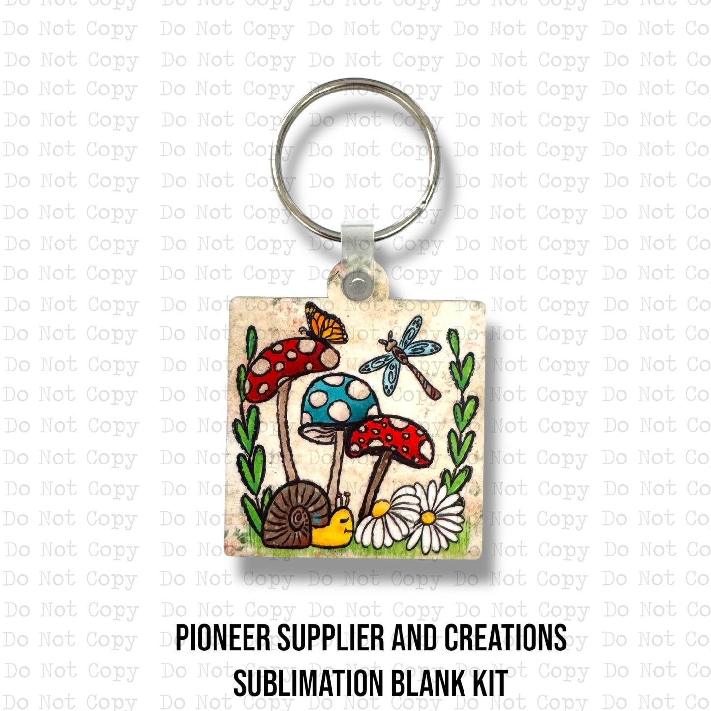 Mushroom Garden Keychain Sublimation Blank Kit