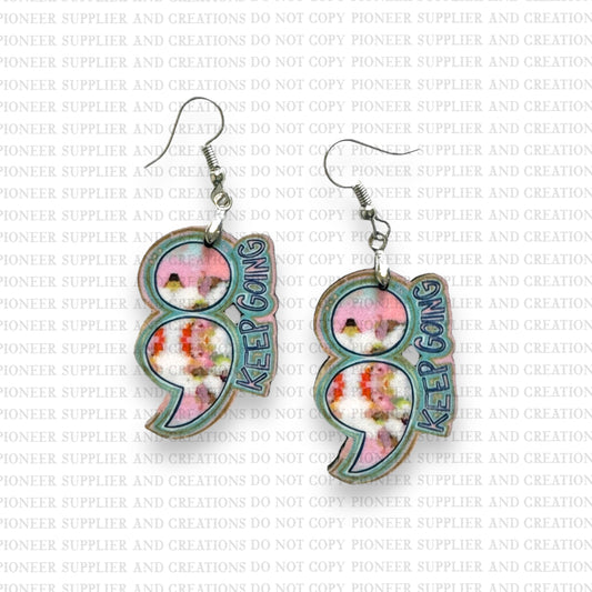 Keep Going Pastel Earring Sublimation Blanks | Exclusive Graphx & More