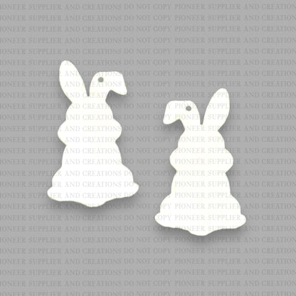Polkadot White Bunny Earring Sublimation Blank Kit (w/ transfers and hardware) | Exclusive