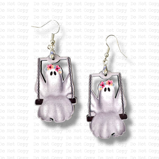 Swinging Ghost Earring Sublimation Blank Kit | BC