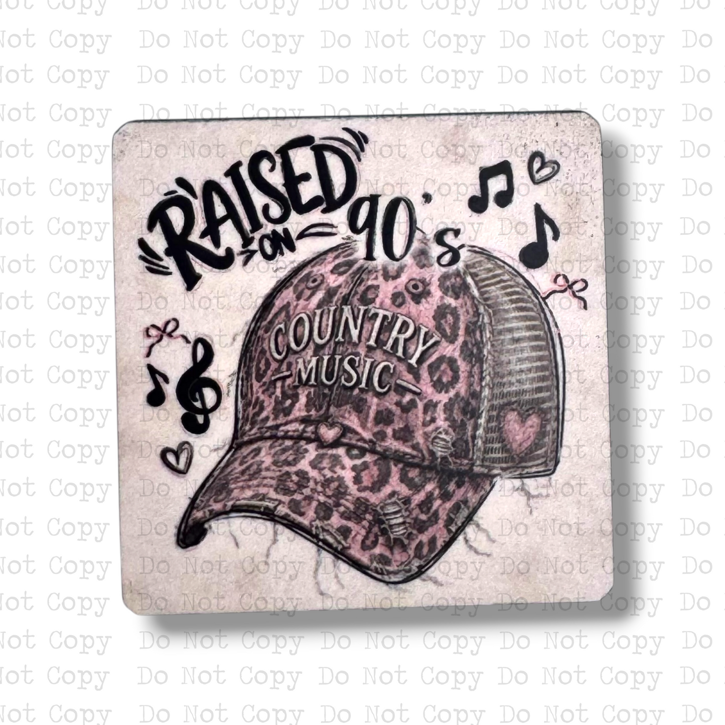 Raised On 90s Country Hat Badge Button Sublimation Blank