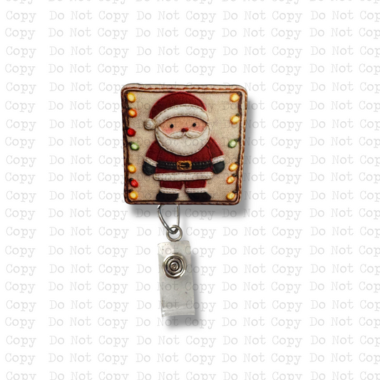 Santa Tapestry Badge Button Sublimation Blank | Set of 2