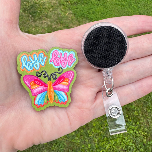 Bye Bye Butterfly Badge Button Sublimation Blank | Set of 2 SPS