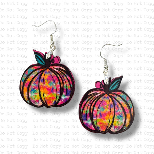 Pink Pumpkin Earring Sublimation Blank Kit | LRD