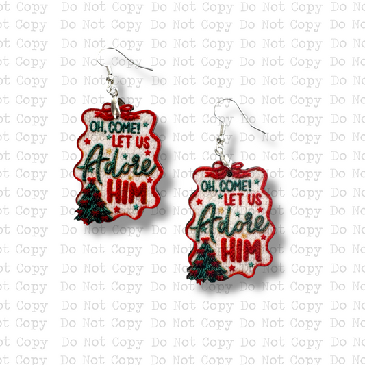 Let Us Adore Him Tree Earring Sublimation Blank Kit