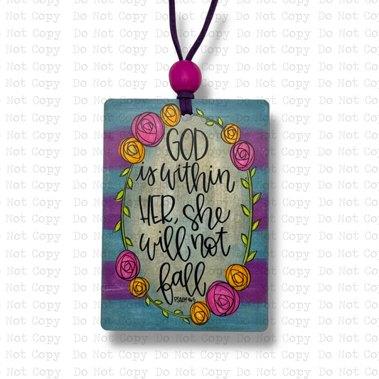 She Will Not Fall Car Charm Sublimation Blank | ARA