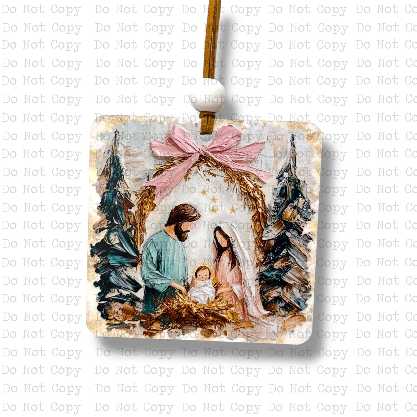 Brushstroke Nativity Scene Ornament Sublimation Blank