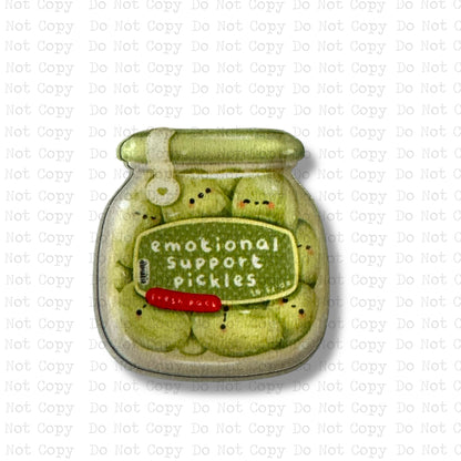 Emotional Support Pickles Lapel Pin Sublimation Blank | Exclusive