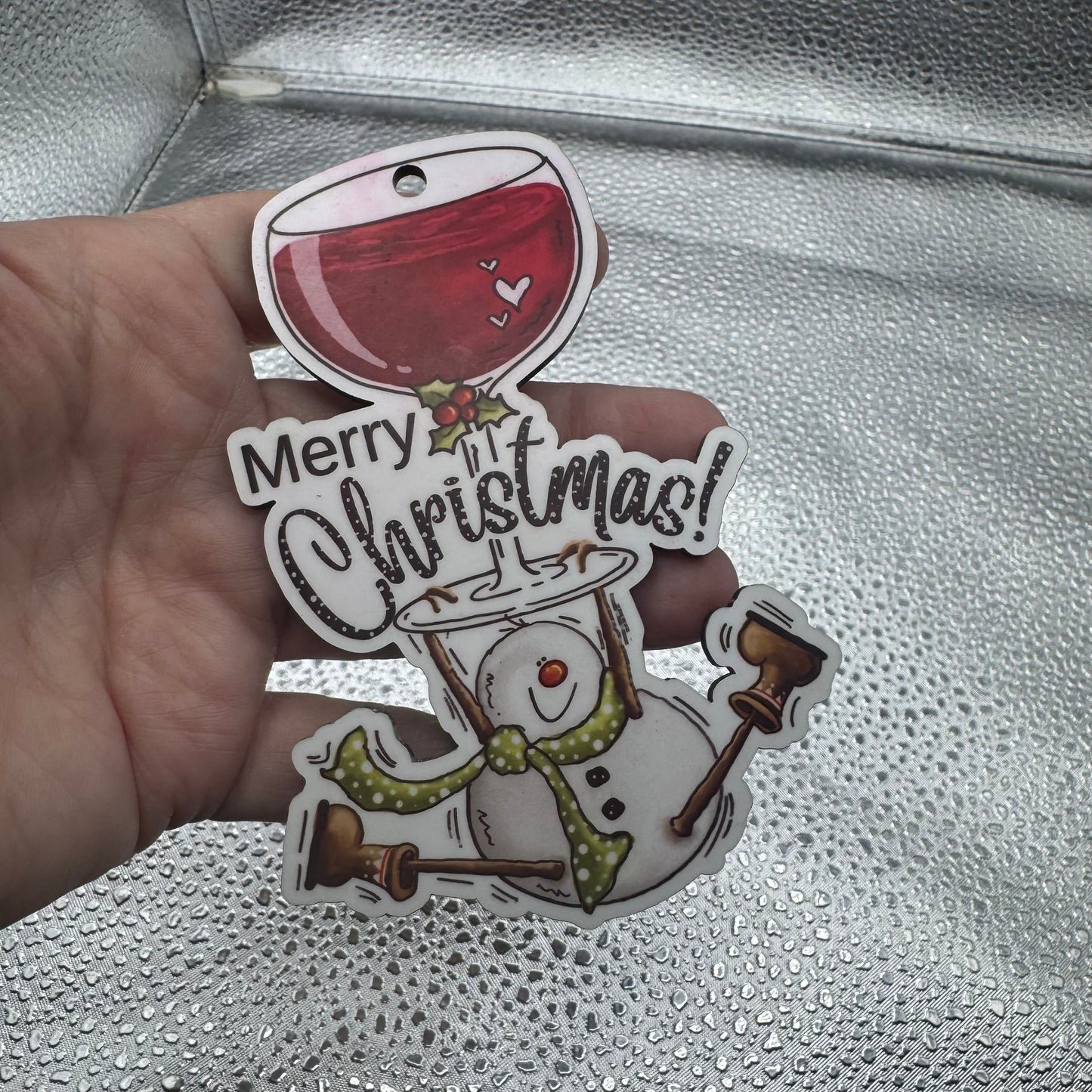 Merry Christmas Wine Pressed Blank