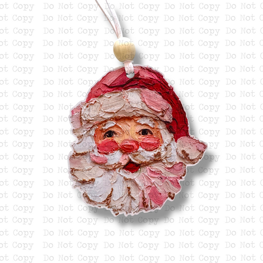 Hand Painted Santa Ornament Sublimation Blank TTDC
