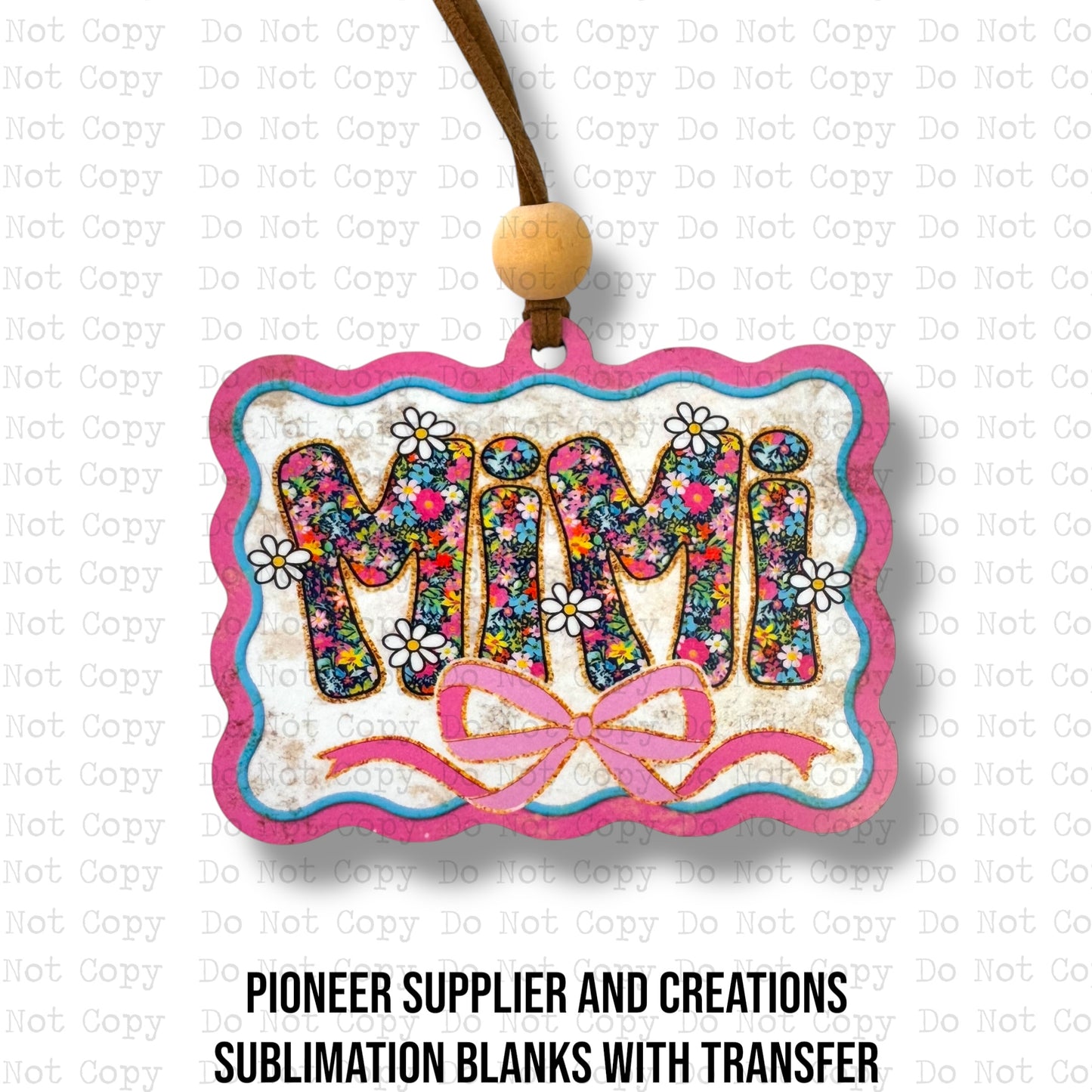 Mimi Floral Car Charm Sublimation Blank