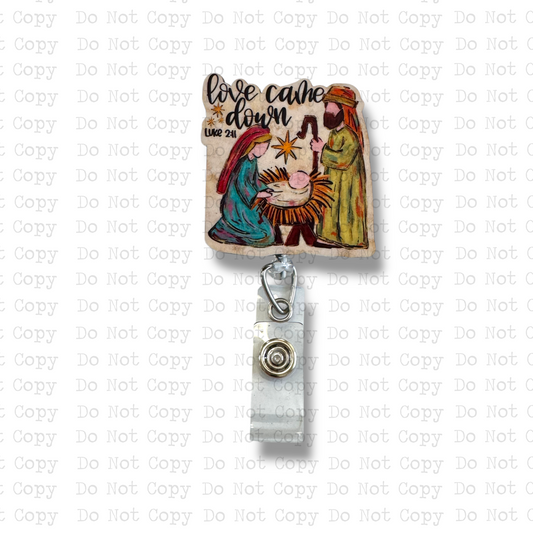 Love Came Down Nativity Badge Button Sublimation Blank | Set of 2
