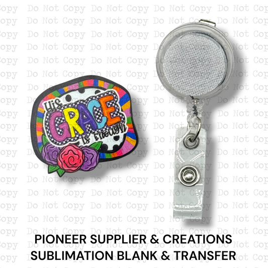 His Grace Is Enough Badge Button Sublimation Blank | Set of 2 TGDD