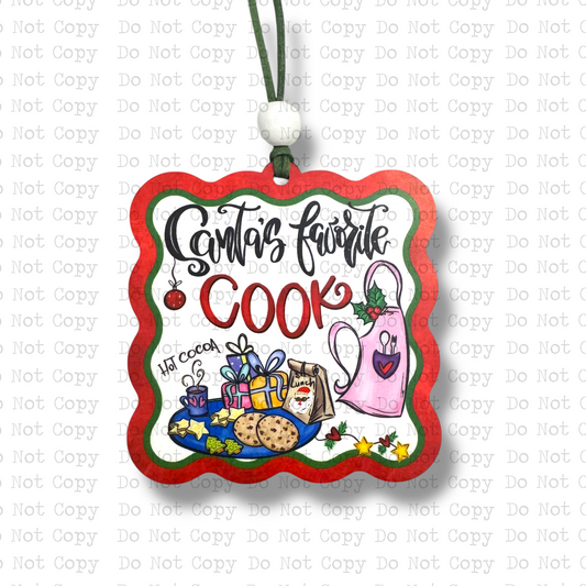 Santa's Favorite Cook Ornament Sublimation Blank