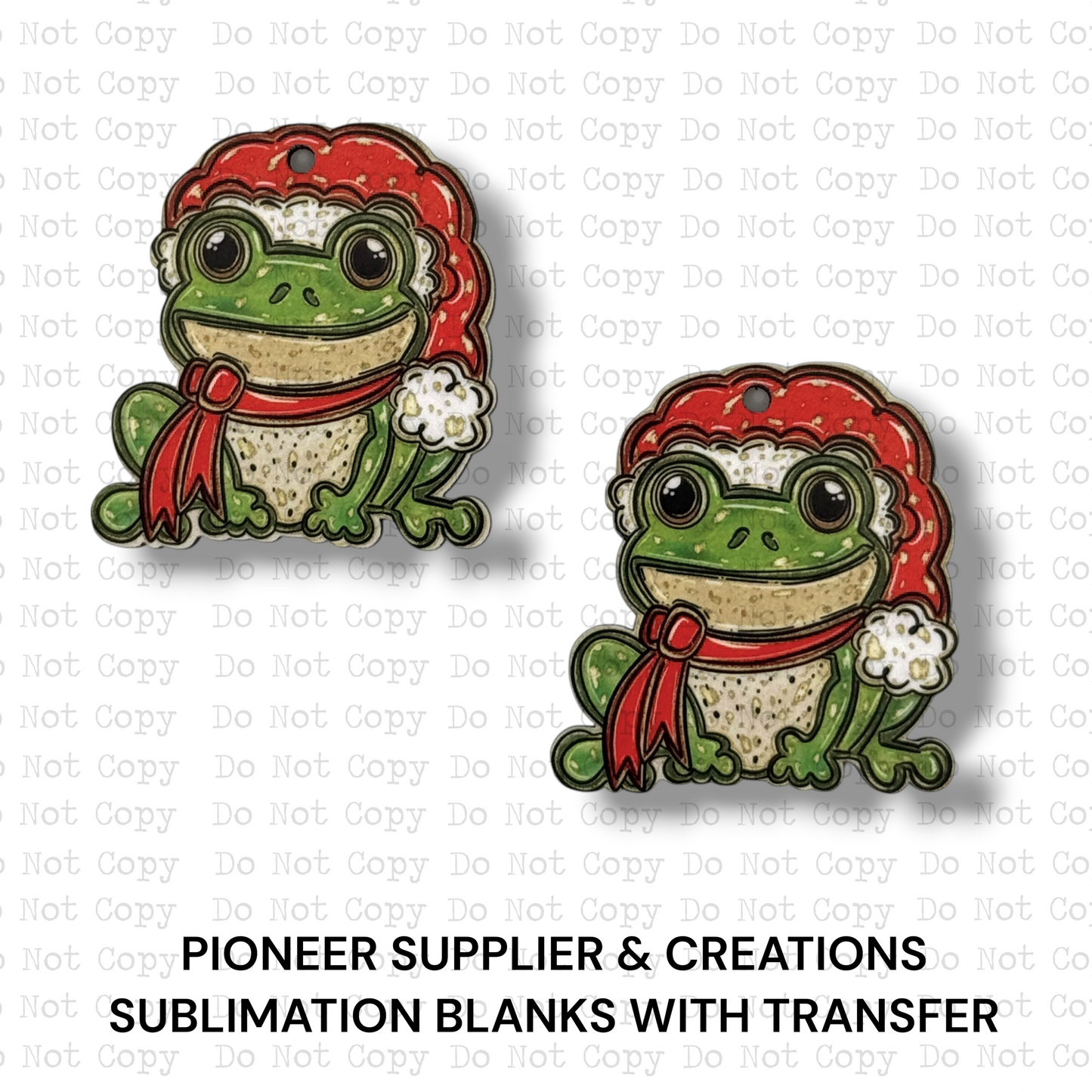 Christmas Frog Mini Ornaments Sublimation Blank | Set of 2 PP
