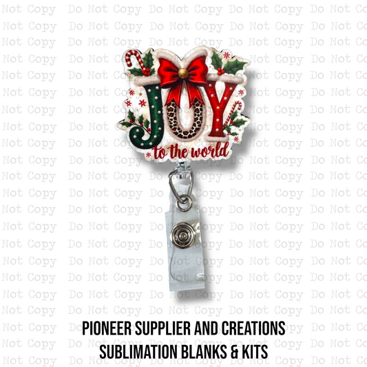 Joy To The World Badge Button Sublimation Blank | Set of 2