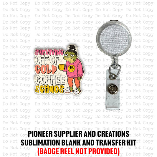Cold Coffee Badge Reel Sublimation Blanks