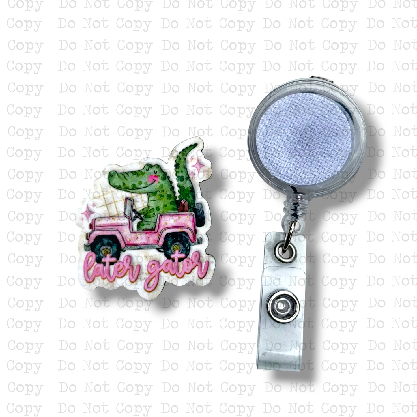 Later Gator Pink Truck Badge Button Sublimation Blank | Set of 2 PHDC