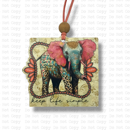 Keep Life Simple Car Charm Sublimation Blank | SA