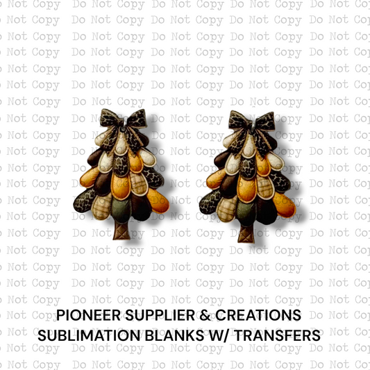 Leopard Patchwork Christmas Tree Earring Sublimation Blanks