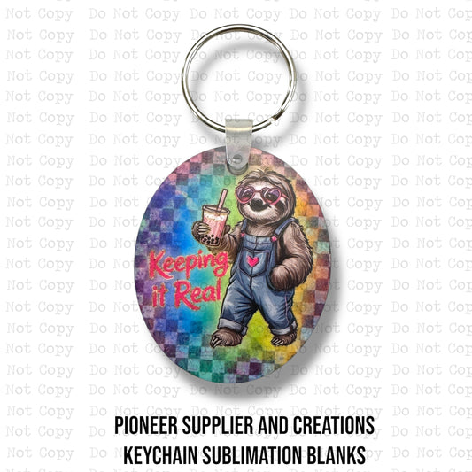Sloth Snarky Animal Keychain Sublimation Blank Kit